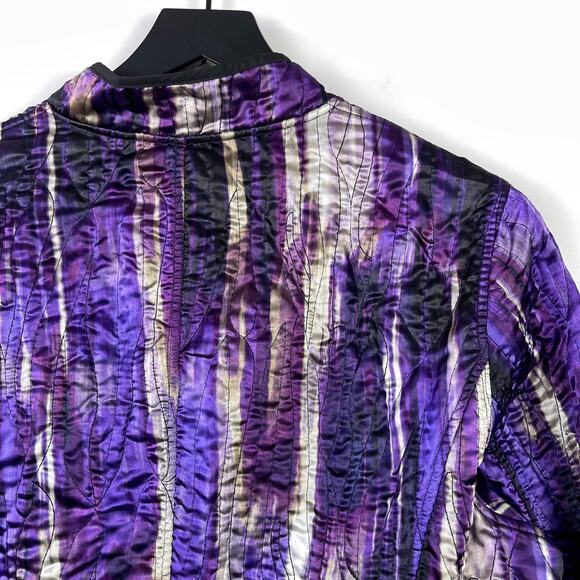 Chico’s Size 2 (L/12) Quilted Jacket Polyester Purple Lightweight Open Front - Picture 6 of 9